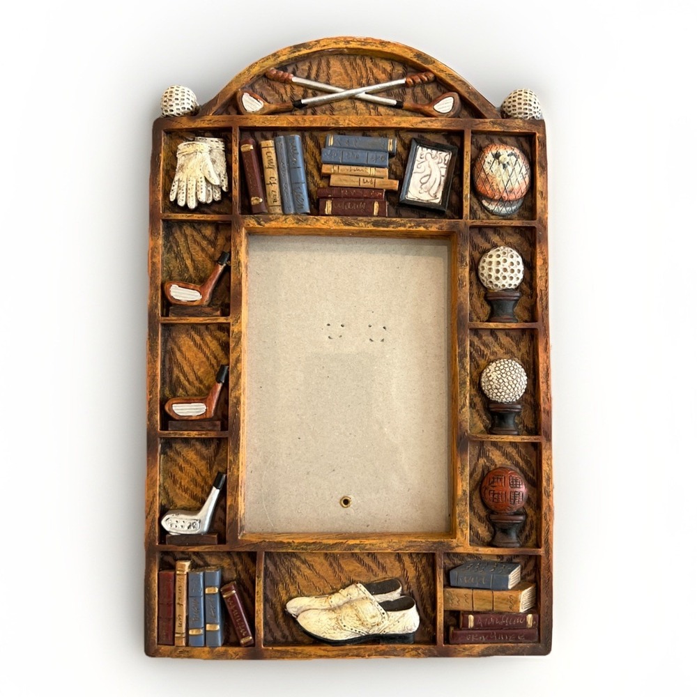 Russ Berrie Highland Ridge Golf 3D Picture Photo Frame‎ 3x5 Vintage Resin Dad